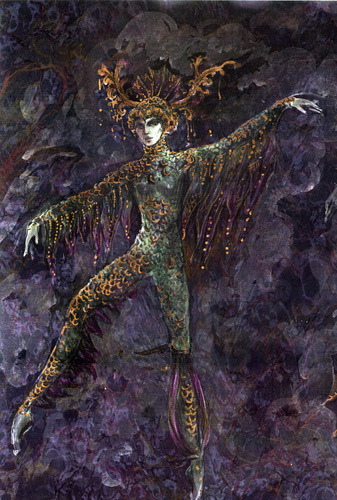 Forest creature #2. Alina Panova costume sketch for ballet "Firebird". Gouache, pencil on paper. Original Fine Art Print/Limited Edition signed by artist. : BALLET : Impressa Art-Film Opera Ballet Theatre Collectibles-Design Art Sketches| Addams Family memorabilia collectibles art - Nureyev Baryshnikov collectibles art sketches-Lila De Nobili-Pierl Luigi Serafini-Alina Panova 